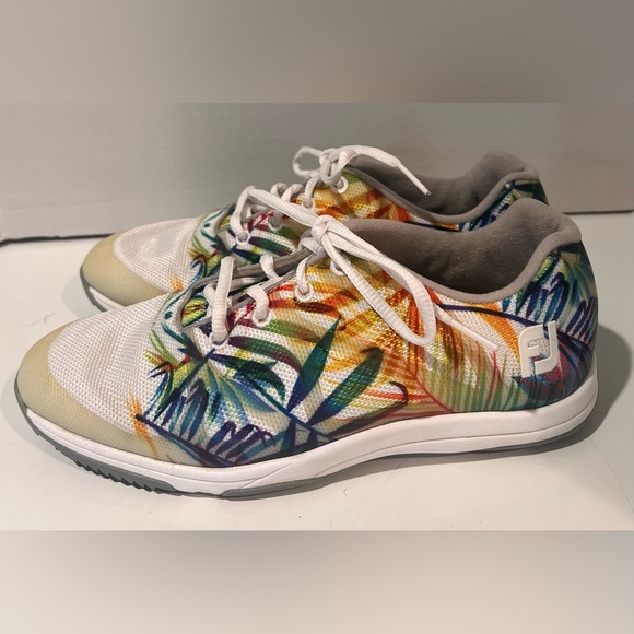 Footjoy Leisure Spikeless Floral Tropical Design Lace‎ Up Women’s Golf Shoes 7.5 - Picture 5 of 10